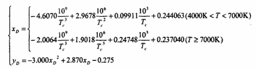 日光轨迹的色品坐标